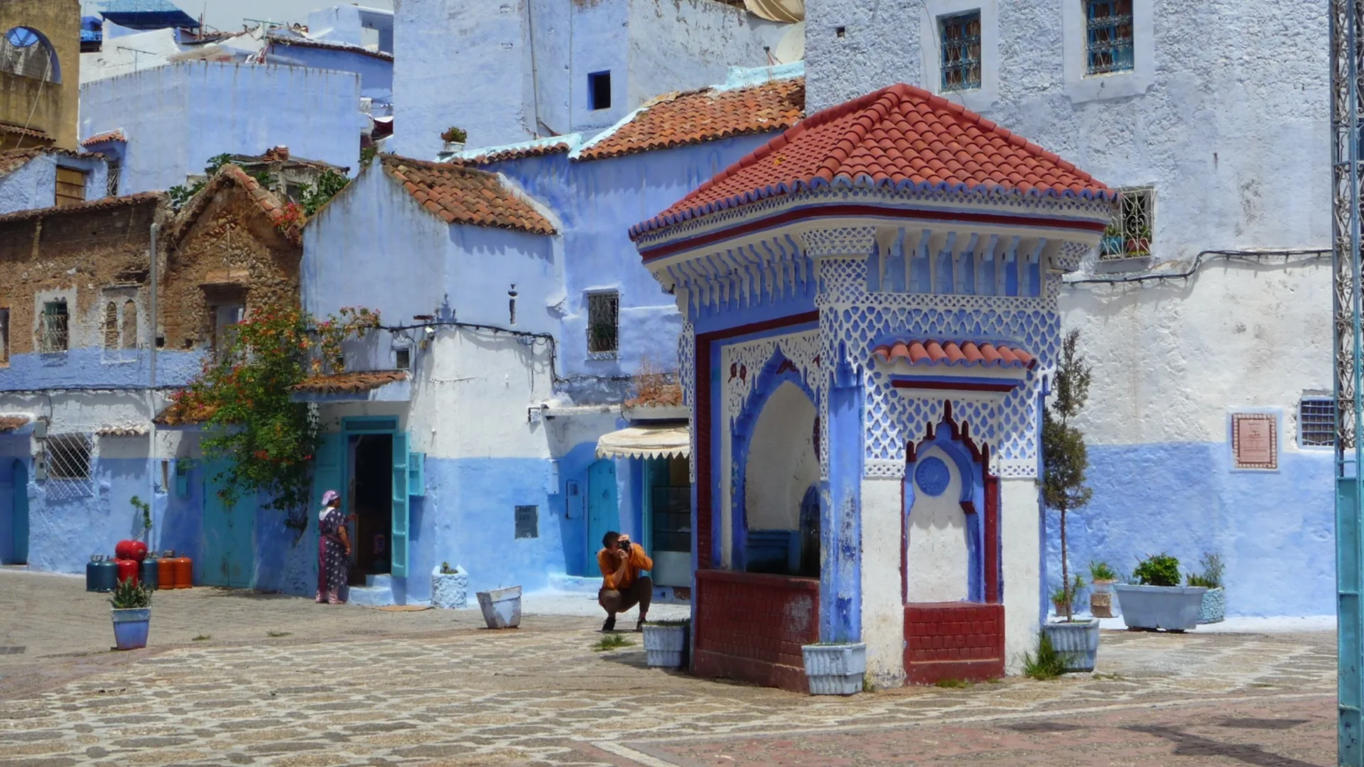 The blue medina of Chefchaouen, Morocco — narrow streets and blue-washed buildings.