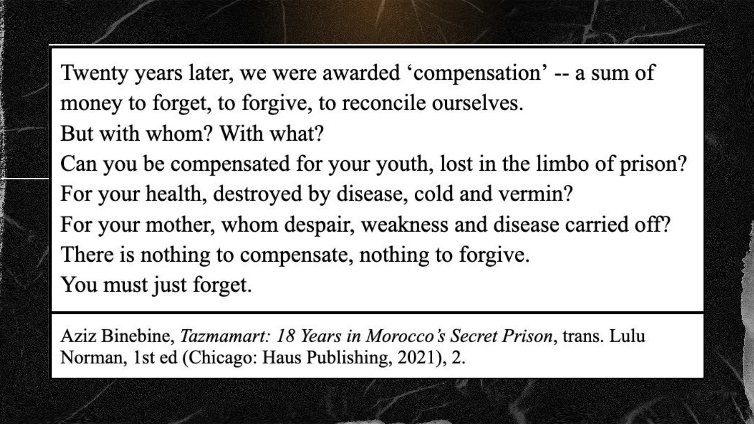 Truth After Tazmamart presentation — slide 19 of 20