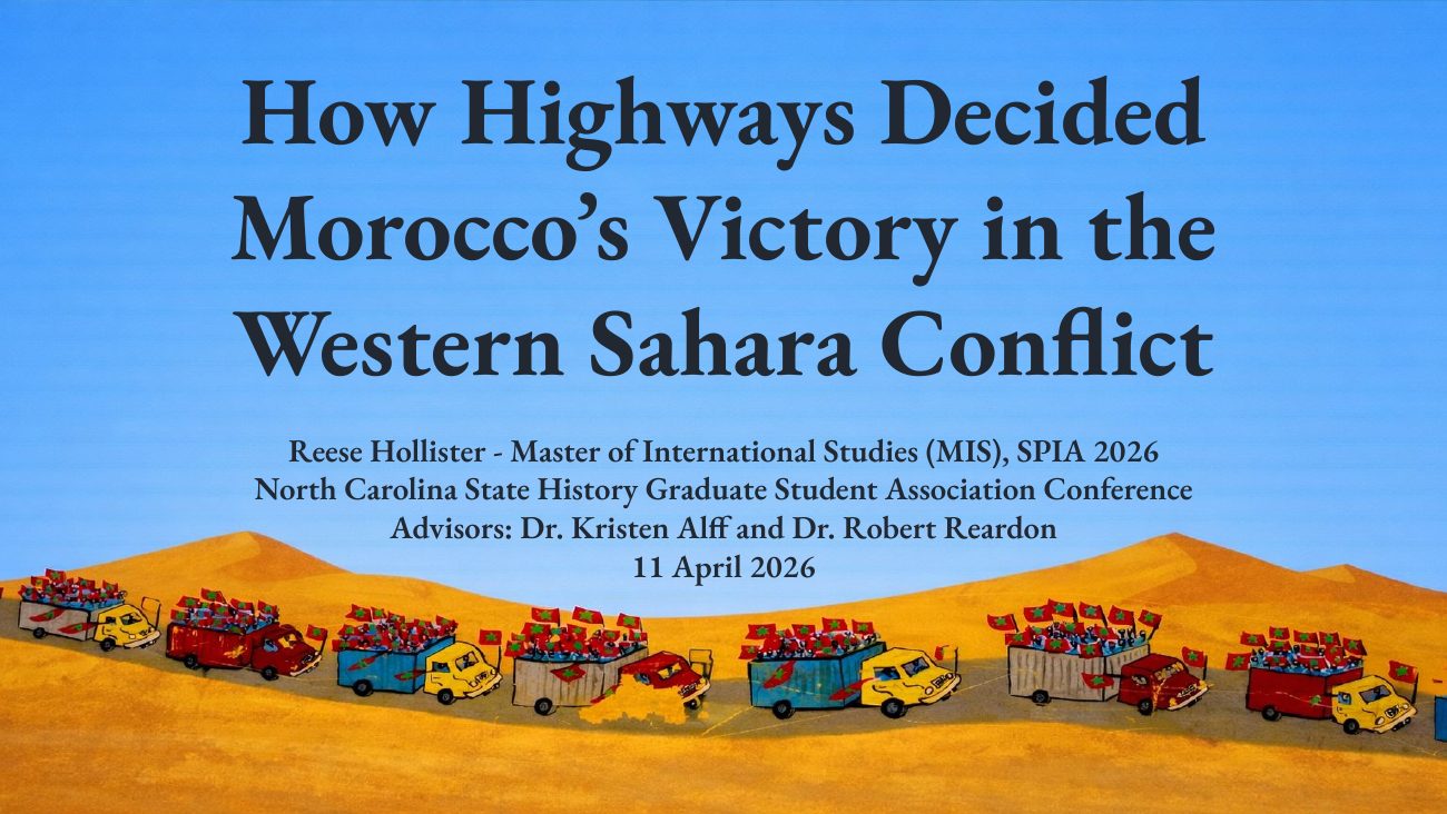 Capstone presentation — NC State Graduate History Conference, April 2026 — slide 1 of 22